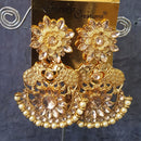 Shreeji Gold Plated Crystal Stone Dangler Earrings