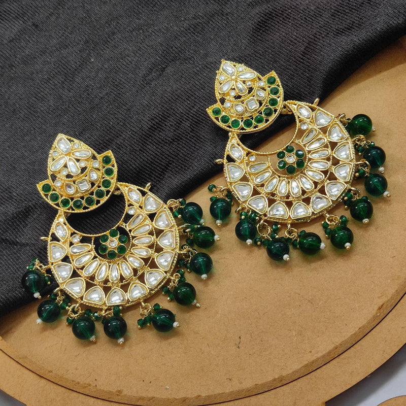 Darshana Jewels Gold Plated Kundan Stone And Beads Dangler Earrings