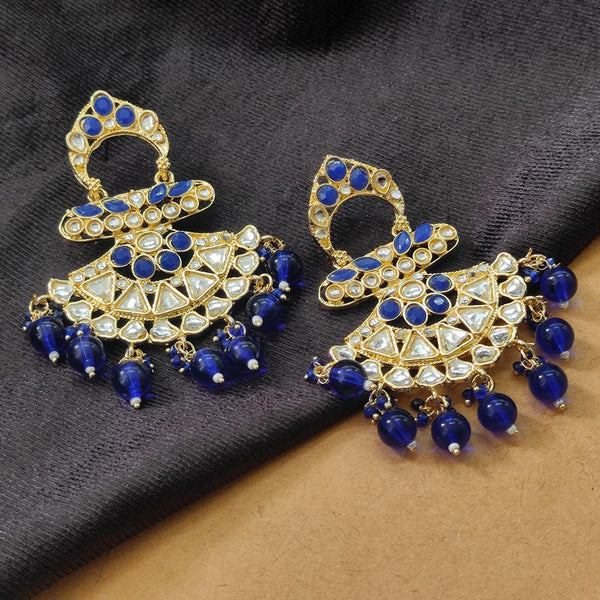 Darshana Jewels Gold Plated Kundan Stone And Beads Dangler Earrings