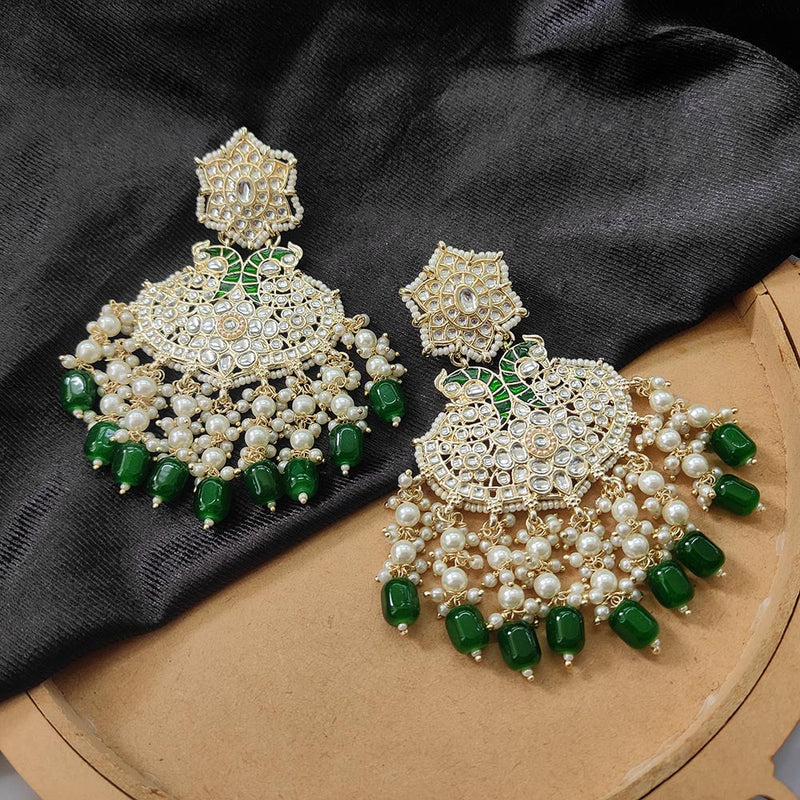 Darshana Jewels Gold Plated Kundan Stone And Beads Dangler Earrings