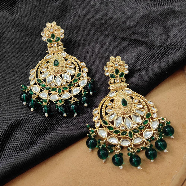 Darshana Jewels Gold Plated Kundan Stone And Beads Dangler Earrings