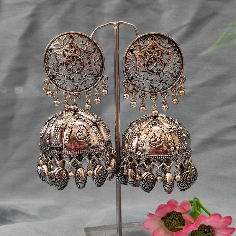 Bhavi Jewels Oxidised  Plated Jhumki Earrings