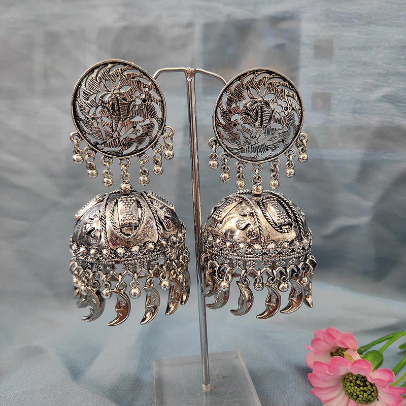 Darshana Jewels Oxidised  Plated Jhumki Earrings