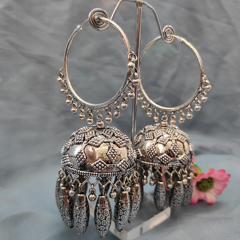 Bhavi Jewels Oxidised  Plated Jhumki Earrings