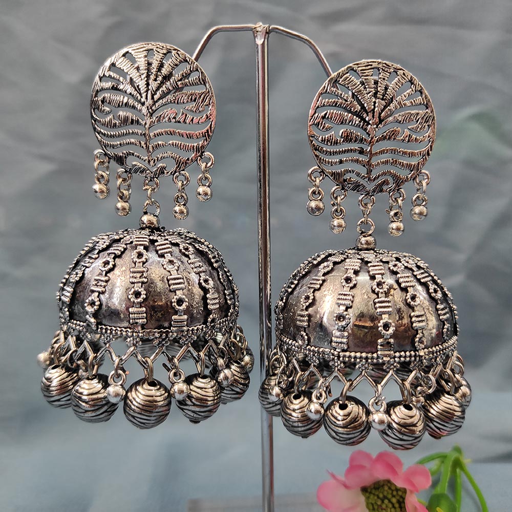 Darshana Jewels Oxidised  Plated Jhumki Earrings