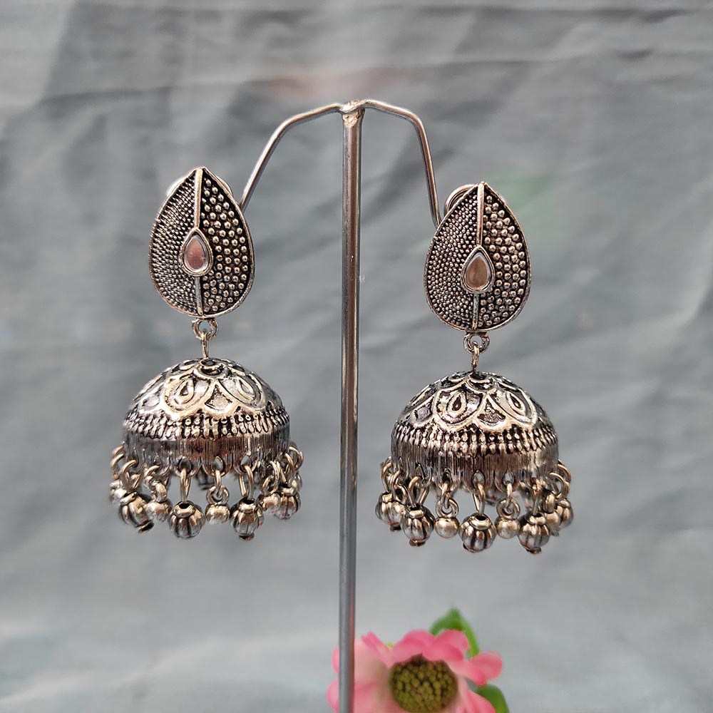 Darshana Jewels Oxidised  Plated Jhumki Earrings