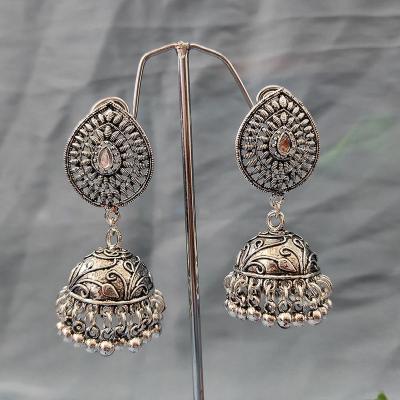 Darshana Jewels Oxidised  Plated Jhumki Earrings