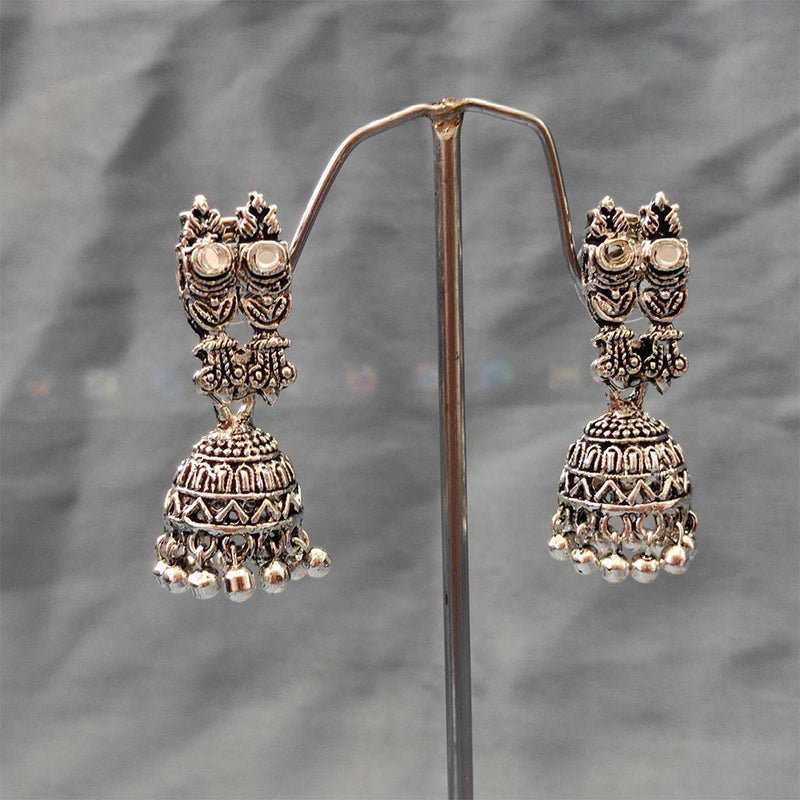 Bhavi Jewels Oxidised  Plated Jhumki Earrings