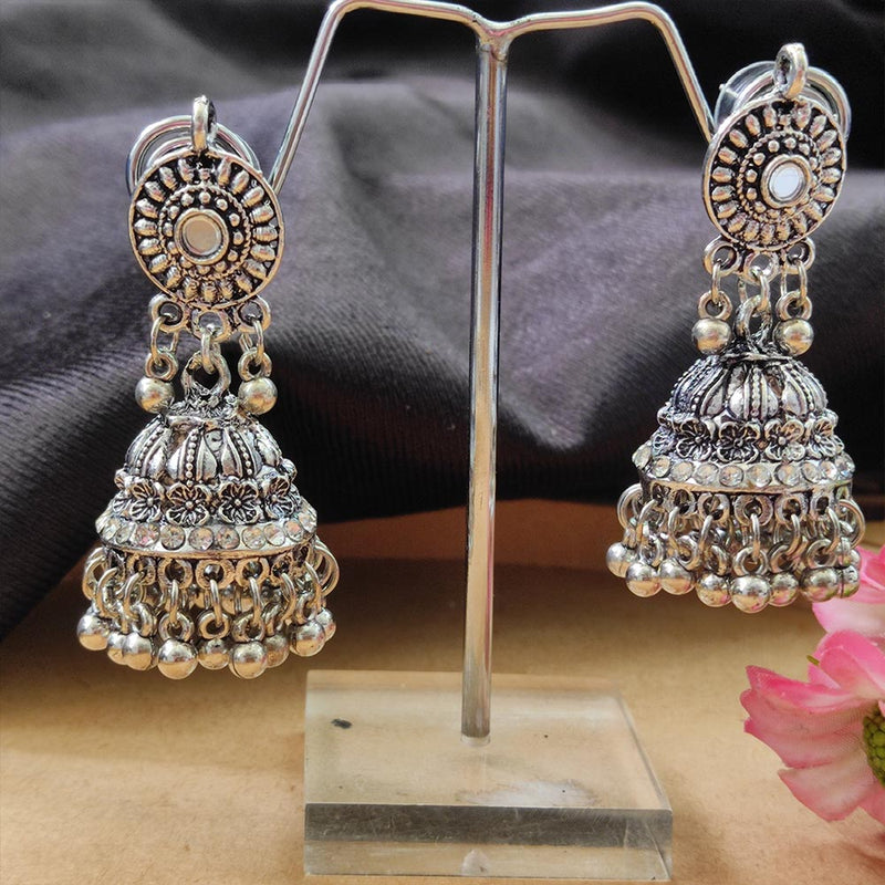 Bhavi Jewels Oxidised  Plated Jhumki Earrings