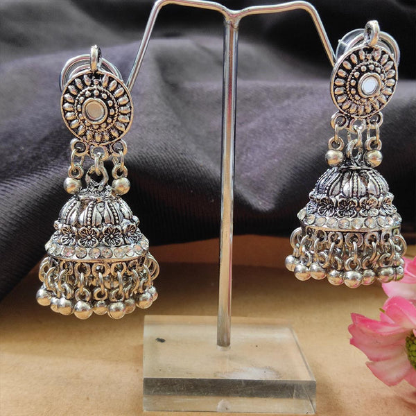 Darshana Jewels Oxidised  Plated Jhumki Earrings