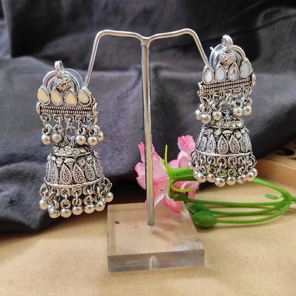 Bhavi Jewels Oxidised  Plated Jhumki Earrings