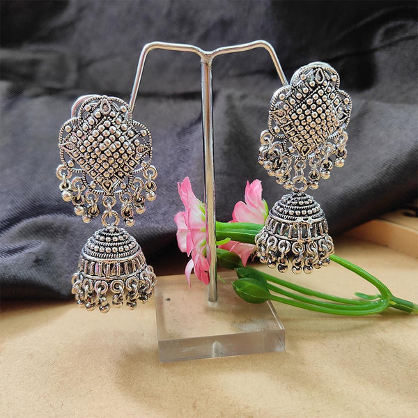 Bhavi Jewels Oxidised  Plated Jhumki Earrings