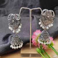 Darshana Jewels Oxidised  Plated Jhumki Earrings