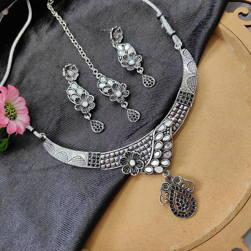 Darshana Jewels Oxidised  Plated Necklace Set