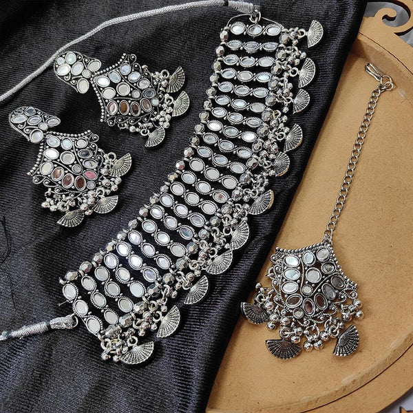 Darshana Jewels Oxidised  Plated Necklace Set