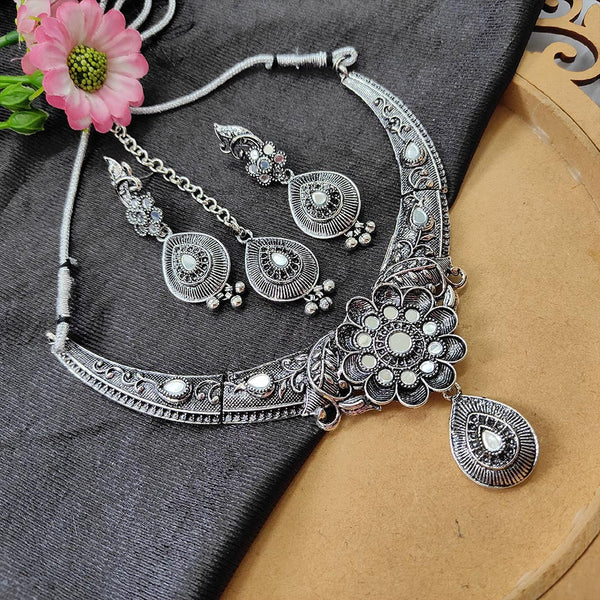 Darshana Jewels Oxidised  Plated Necklace Set