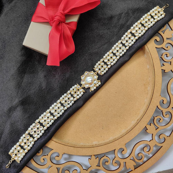 Darshana Jewels Gold Plated Kundan Stone And Pearl  Sheeshphool