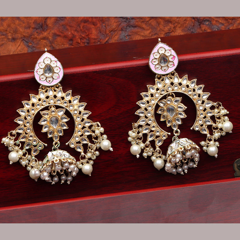 Darshana Jewels Gold Plated Kundan Dangler Earrings