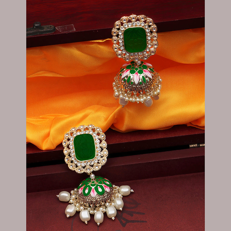 Darshana Jewels Gold Plated Austrian Stone Jhumki Earrings