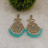 Om Creation Gold Plated Designer Kundan Dangler Earrings