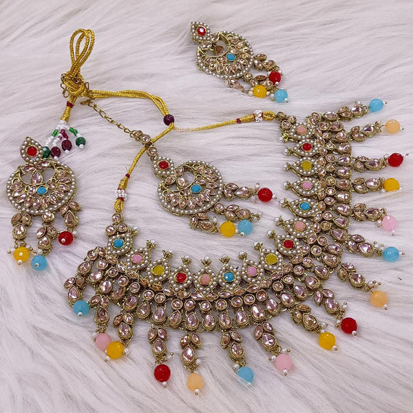 Om Creations Gold Plated Crystal Stone Necklace Set