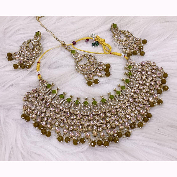Om Creations Gold Plated Crystal Stone Necklace Set