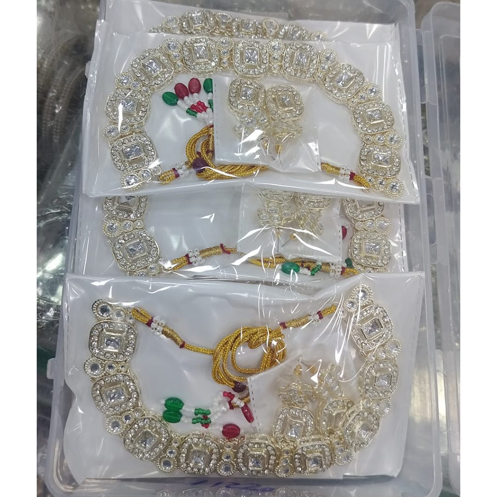 Om Creations Designer Kundan Stone Necklace Set