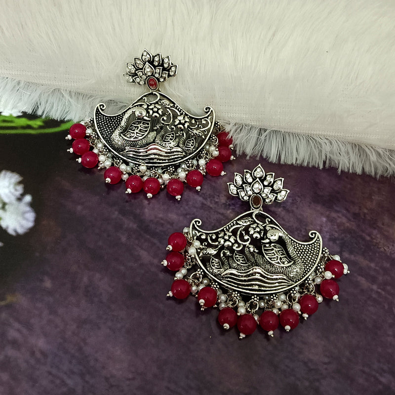 Darshana Jewels Oxidized Plated Jhumki Earrings