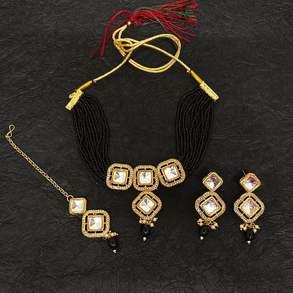 Darshana Jewels Gold Plated Crystal Stone Necklace Set