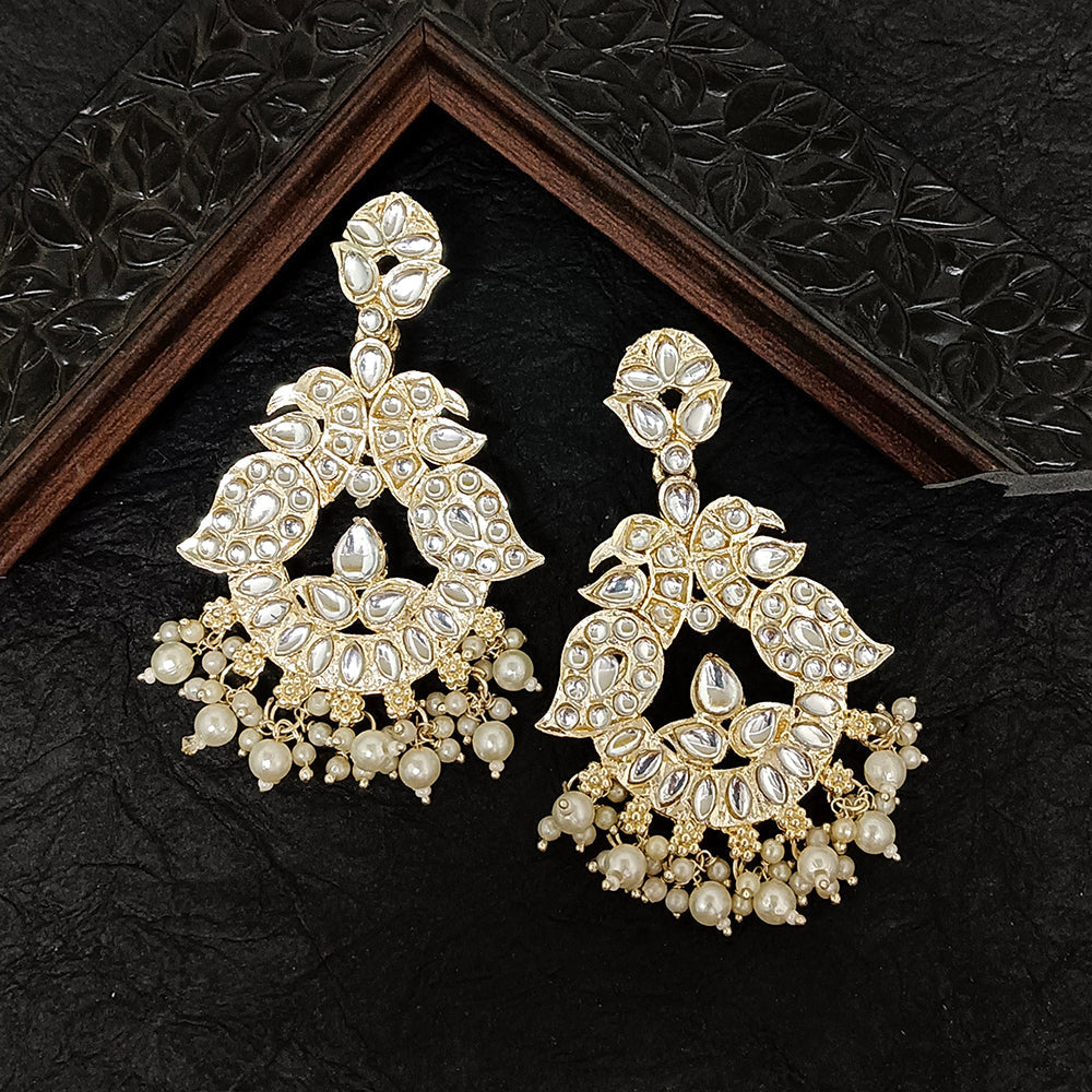 Darshana Jewels Gold Plated Kundan Stone Dangler Earrings