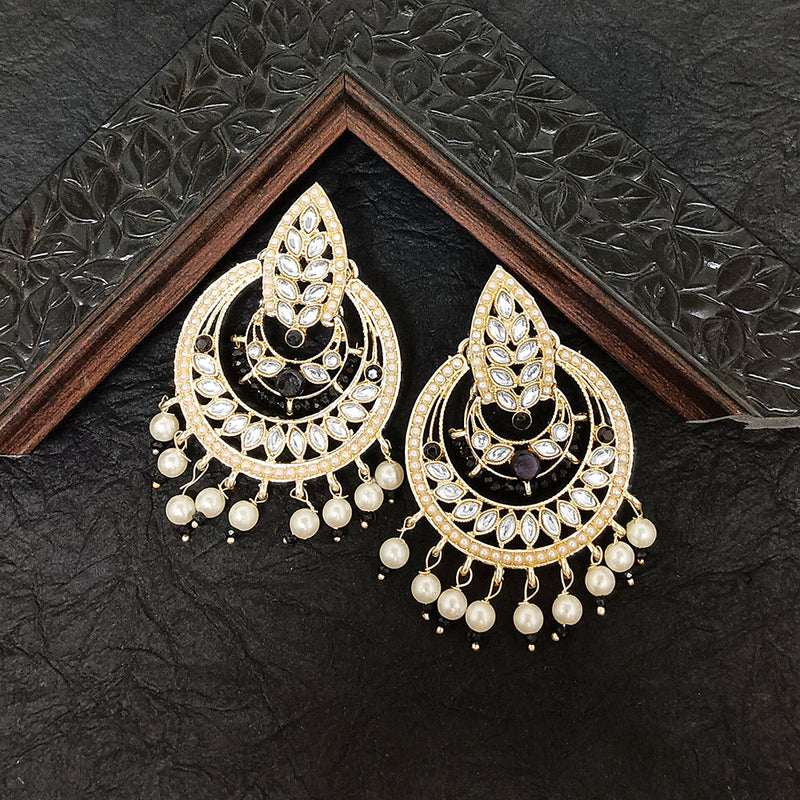 Darshana Jewels Gold Plated Kundan Stone Dangler Earrings