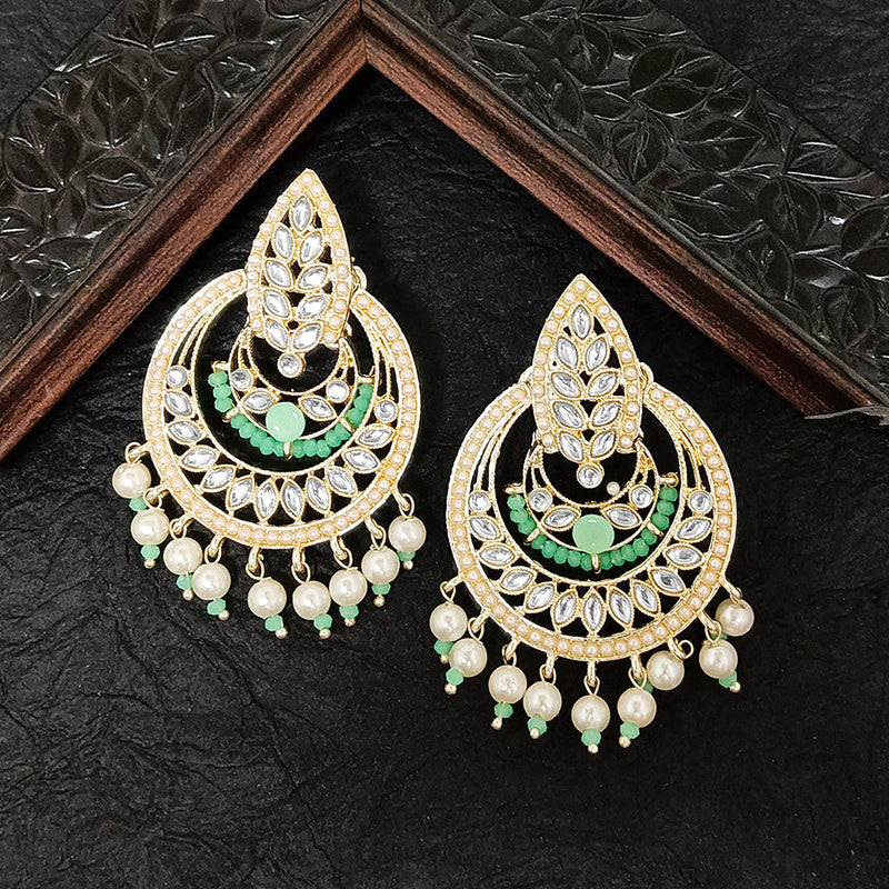 Darshana Jewels Gold Plated Kundan Stone Dangler Earrings