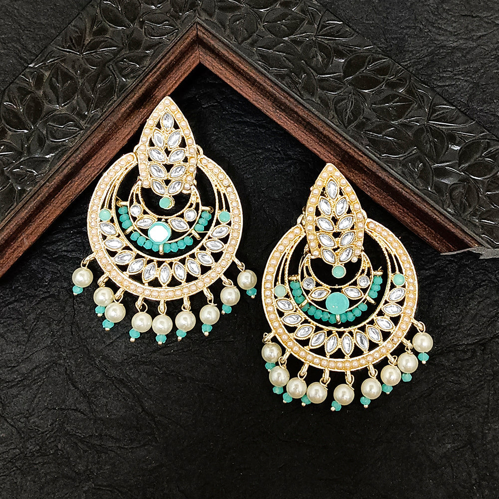 Darshana Jewels Gold Plated Kundan Stone Dangler Earrings