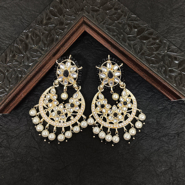 Darshana Jewels Gold Plated Kundan Stone Dangler Earrings