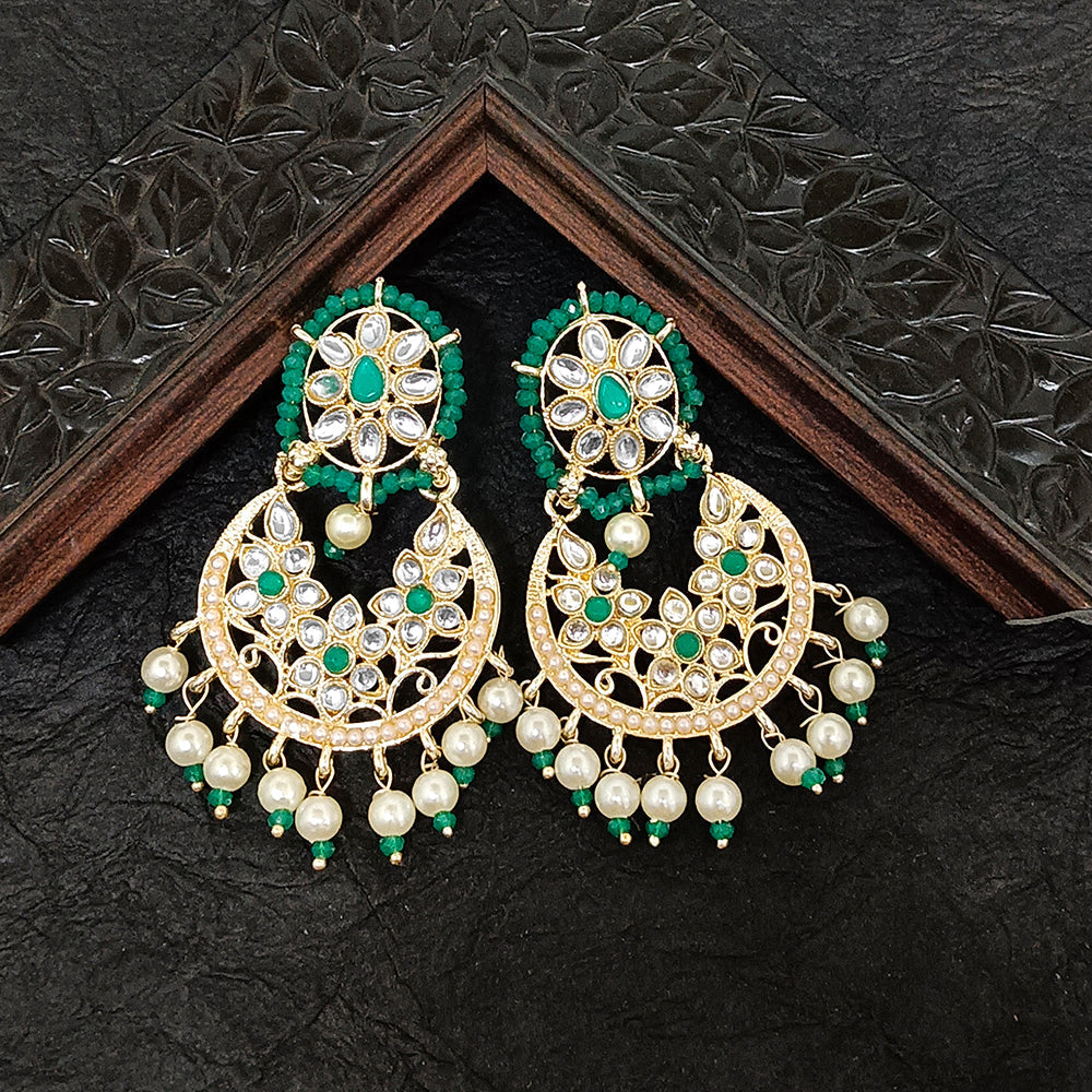 Darshana Jewels Gold Plated Kundan Stone Dangler Earrings