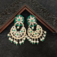 Darshana Jewels Gold Plated Kundan Stone Dangler Earrings