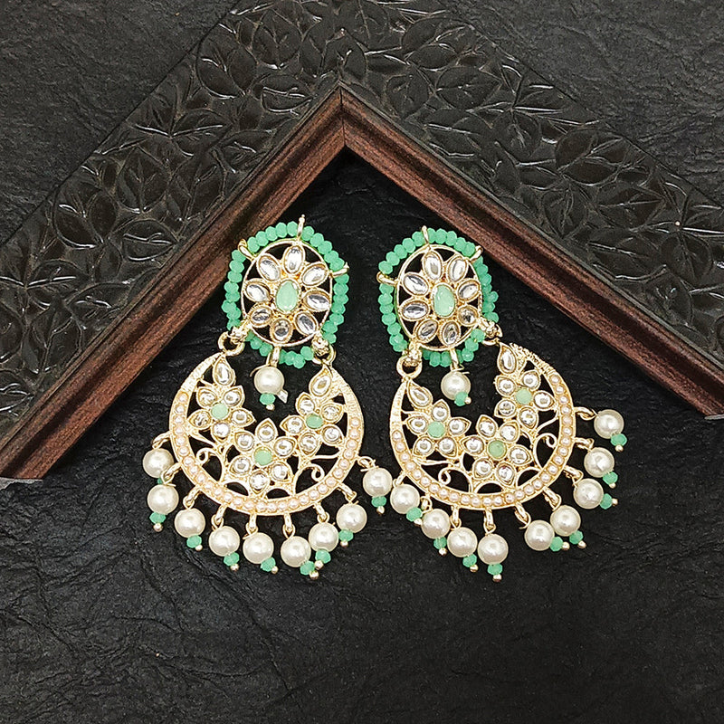 Darshana Jewels Gold Plated Kundan Stone Dangler Earrings