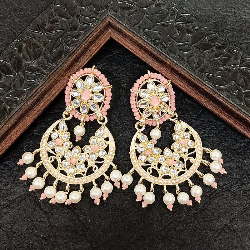 Darshana Jewels Gold Plated Kundan Stone Dangler Earrings