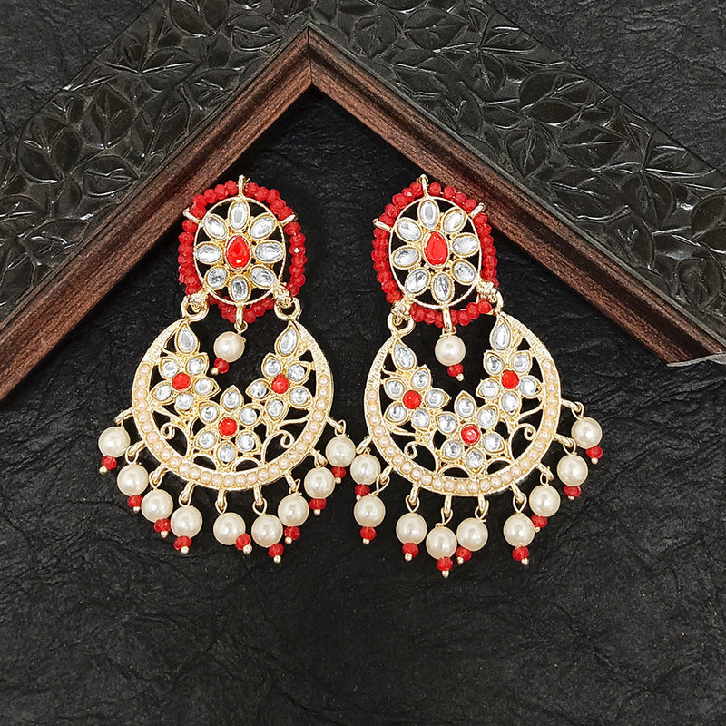 Darshana Jewels Gold Plated Kundan Stone Dangler Earrings