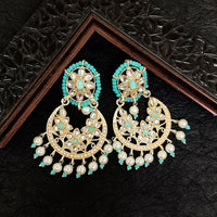 Darshana Jewels Gold Plated Kundan Stone Dangler Earrings