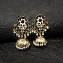 Darshana Jewels Gold Plated Meenakari Jhumki Earrings