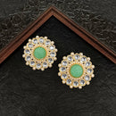 Darshana Jewels Gold Plated Kundan Stone Stud Earrings