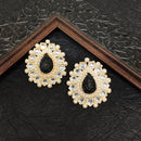 Darshana Jewels Gold Plated Kundan Stone Stud Earrings