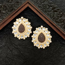 Darshana Jewels Gold Plated Kundan Stone Stud Earrings