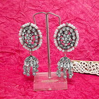 Darshana Jewels Oxidised Plated Jhumki Earrings