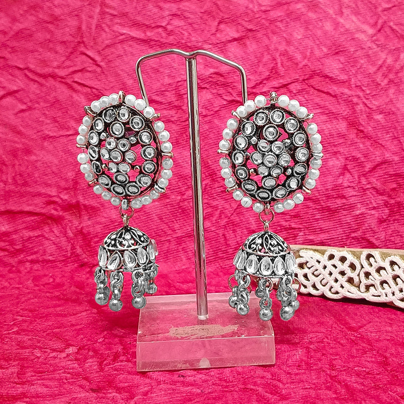 Darshana Jewels Oxidised Plated Jhumki Earrings