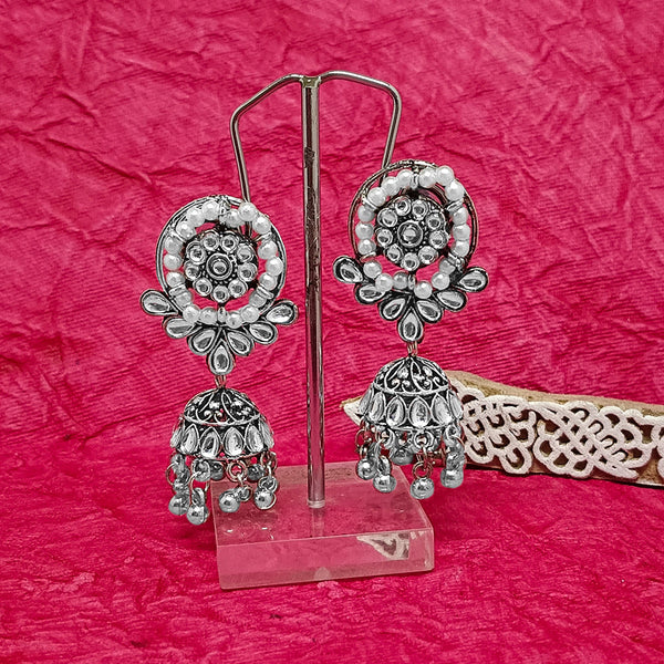 Darshana Jewels Oxidised Plated Jhumki Earrings