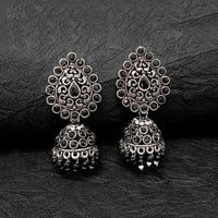 Darshana Jewels Oxidised Plated Jhumki Earrings