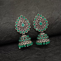 Darshana Jewels Oxidised Plated Jhumki Earrings