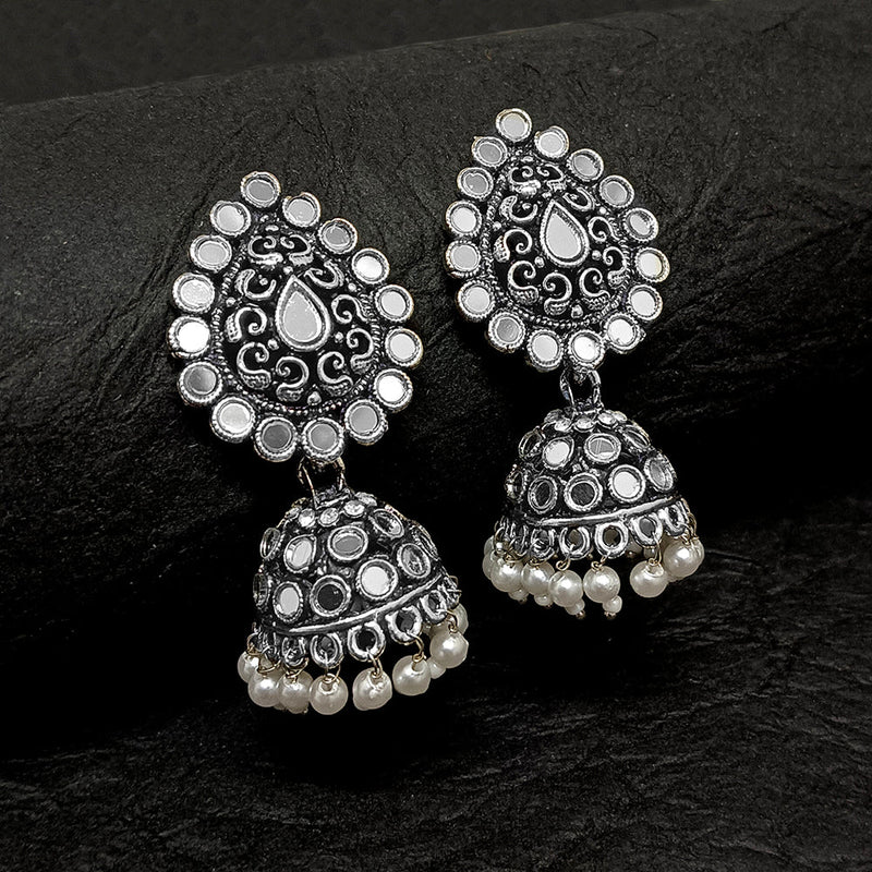 Darshana Jewels Oxidised Plated Jhumki Earrings